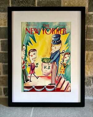 Framed 1992 The New Yorker Magazine April 13 Cover Skalisky Taxes Uncle Sam